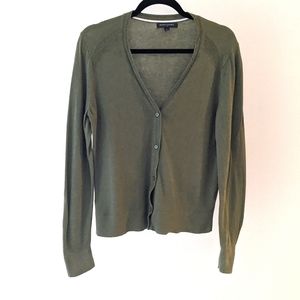 Green, Medium, Banana Republic Cardigan, with stitching details